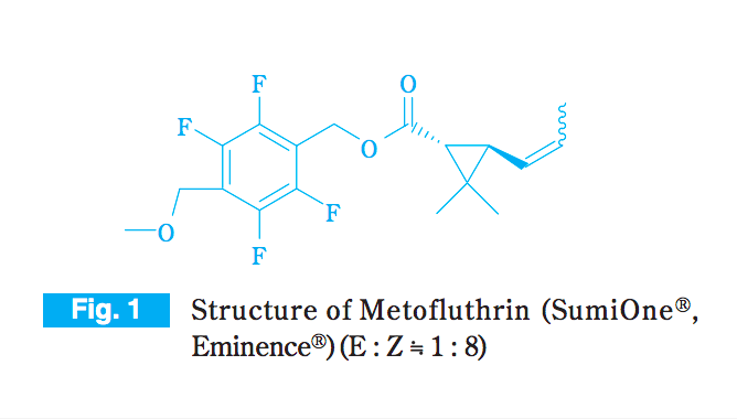 住友化学が開発したメトフルトリンは家庭用殺虫剤にもよく使われている成分。