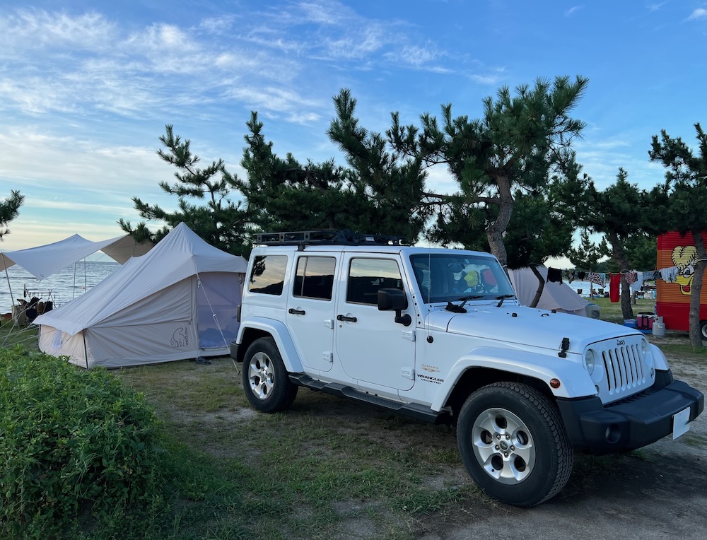 マキノサニービーチ高木浜オートキャンプ場の駐車スペース