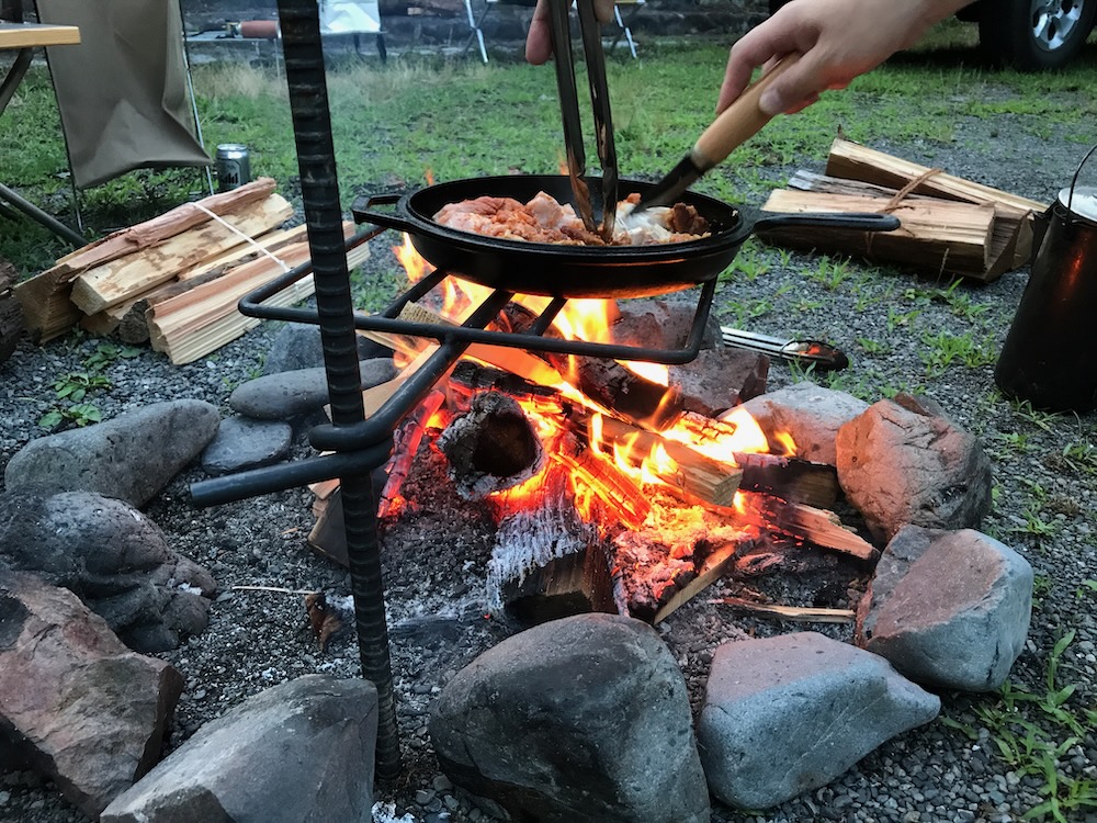 インディアンハンガー焚き火時の注意